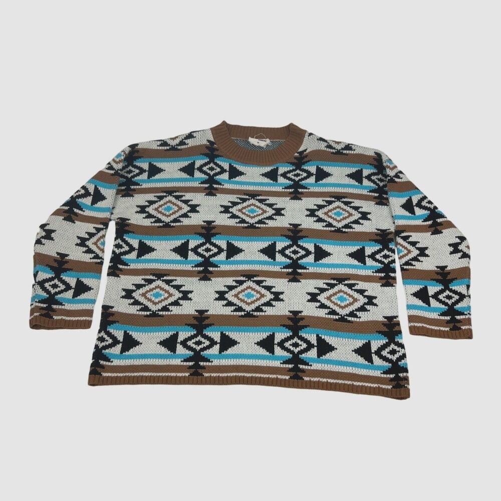 Savanna Jane Womens Aztec Boho Design Womens Sweater Size 3X Costal Cowgirl